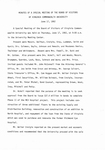 [1982-06-17 Part1] Minutes of a special meeting of the Board of Visitors of Virginia Commonwealth University June 17, 1982. by Virginia Commonwealth University. Board of Visitors