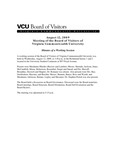 [2009-08-12] Meeting of the Board of Visitors of Virginia Commonwealth University