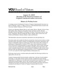 [2009-08-13] Meeting of the Board of Visitors of Virginia Commonwealth University