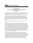 [2010-04-29] Meeting of the Academic and Health Affairs Policy Committee by Virginia Commonwealth University. Board of Visitors