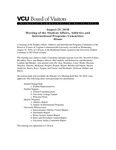 [2010-08-25] Meeting of the Audit and Compliance Committee by Virginia Commonwealth University. Board of Visitors