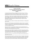 [2010-08-25] Meeting of the External Relations Committee by Virginia Commonwealth University. Board of Visitors