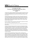 [2010-11-10] Meeting of the Academic and Health Affairs Policy Committee by Virginia Commonwealth University. Board of Visitors