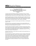 [2010-11-10] Meeting of the External Relations Committee by Virginia Commonwealth University. Board of Visitors