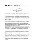 [2011-02-09] Meeting of the External Relations Committee by Virginia Commonwealth University. Board of Visitors