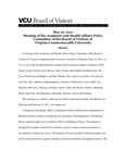 [2011-05-19] Meeting of the Academic and Health Affairs Policy Committee by Virginia Commonwealth University. Board of Visitors