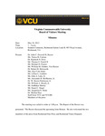 [2013-05-10] Meeting of the Board of Visitors of Virginia Commonwealth University by Virginia Commonwealth University. Board of Visitors