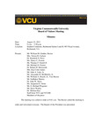 [2013-08-22] Meeting of the Board of Visitors of Virginia Commonwealth University by Virginia Commonwealth University. Board of Visitors
