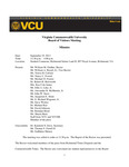 [2013-09-13] Meeting of the Board of Visitors of Virginia Commonwealth University by Virginia Commonwealth University. Board of Visitors