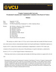 [2013-09-16] Meeting of the presidential evaluation committee Minutes by Virginia Commonwealth University. Board of Visitors