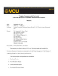 [2013-09-19] University Resources Committee of the Board of Visitors by Virginia Commonwealth University. Board of Visitors