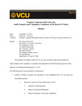 [2013-12-13] Meeting of the Audit and Compliance Committee by Virginia Commonwealth University. Board of Visitors