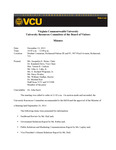 [2013-12-13] University Resources Committee of the Board of Visitors by Virginia Commonwealth University. Board of Visitors