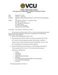 [2014-09-18] Governance and Compensation Committee of the Board of Visitors by Virginia Commonwealth University. Board of Visitors