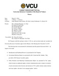 [2016-03-23] University Resources Committee of the Board of Visitors by Virginia Commonwealth University. Board of Visitors