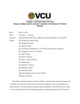 [2016-05-13] Meeting of the Finance, Investment and Property Committee by Virginia Commonwealth University. Board of Visitors