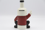 Foremost Bottle Mascot (full rear view) by Foremost Liquors