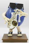 Blue M&M Figure on Pedestal (full front view) by Mars, Incorporated
