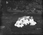 Children on Lawn at Brook Hill [Nanny hiding behind the children]