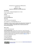 Introduction to Contemporary Mathematics Syllabus (Spring 2023)