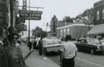 View of Main Street and protesters at Southside Sundry, Farmville, Va., July 1963, #001
