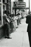 Student protesters outside College Shoppe, Farmville, Va., July 1963, #001