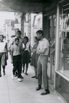 Student protesters outside College Shoppe, Farmville, Va., July 1963, #005