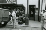 Student protesters outside College Shoppe, Farmville, Va., July 1963, #013