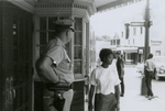 Student protesters outside State Theater, Farmville, Va., August 1963, #030