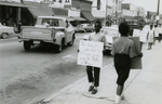 Student protesters on Main Street, Farmville, Va., July 1963, #010
