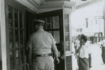 Student protesters outside State Theater, Farmville, Va., August 1963, #028