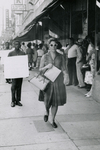 Pedestrians and protesters on Main Street, Farmville, Va., July 1963, #002