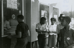 Student protesters outside State Theater, Farmville, Va., August 1963, #025