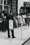 Student protesters outside College Shoppe, Farmville, Va., July 1963, #002