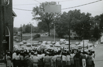 Crowd and police near First Baptist Church, Farmville, Va., August 1963, #007