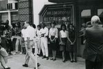 Student protesters outside College Shoppe, Farmville, Va., July 1963, #003