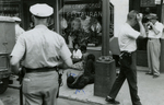 Student protesters outside College Shoppe, Farmville, Va., July 1963, #017