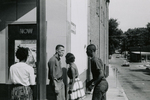 Student protesters outside State Theater, Farmville, Va., July 1963, #004