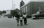 People walking on Main Street, Farmville, Va., July 1963, #001