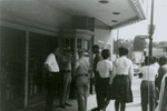 Student protesters outside State Theater, Farmville, Va., August 1963, #063