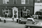Student protesters outside College Shoppe, Farmville, Va., July 1963, #009