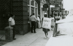 Student protesters on Main Street, Farmville, Va., July 1963, #003