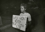 Protester with sign, unknown Virginia location, [undated], #004