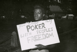 Protester with sign, unknown Virginia location, [undated], #006