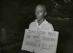 Protester with sign, unknown Virginia location, [undated], #009