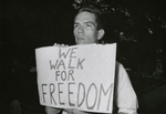 Protester with sign, unknown Virginia location, [undated], #010