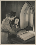 Girl Scouts Looking at a Bible, 1950