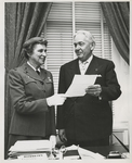 Girl Scout with Virginia Governor James L. Almond, Jr.