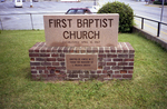 First Baptist Church stone sign, Farmville, Va., 1988