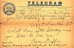 Telegram from Percy Griffin to James W. Allison, 1894 March 9 by Percy Griffin